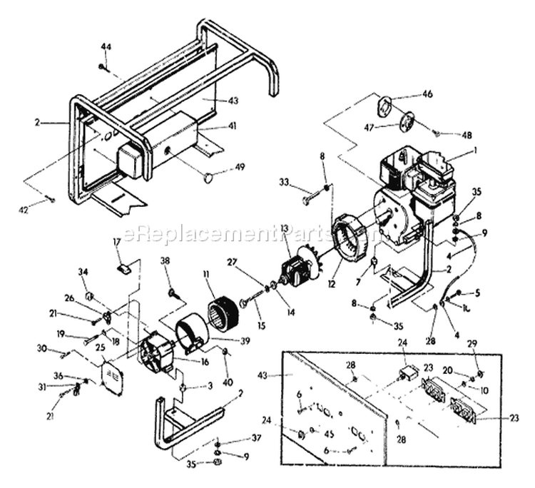 Page C Diagram and Parts List for 9446-1  Briggs and Stratton Generator